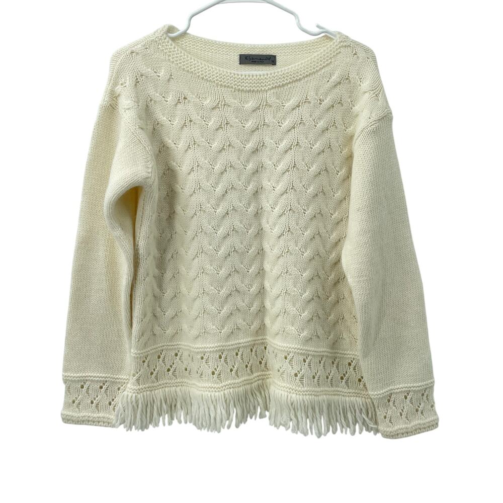 Anthropologie Elsamanda‎ Women's Cable Knit Sweater, Wool/Alpaca Blend, Sz. M